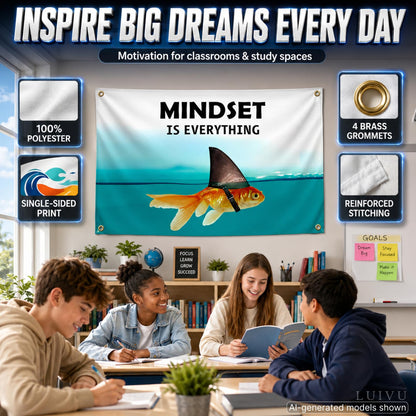 3x5 ft Mindset Is Everything Motivational Flag – Office & Gym Wall Banner