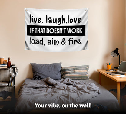 3x5 Feet Meme Flag with Quote "If That Doesn't Work" with Four Brass Grommets - Single Sided College Dorm Posters for Guys Decoration