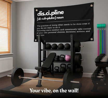3x5 ft Discipline Motivational Gym Flag – Fitness Wall Banner
