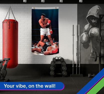 Set 4X Motiv Sports and Quote Polyester Flags 3x5 Ft with 4 and 2 Grommets - Muhammad Motivational Workout Single Sided Banner