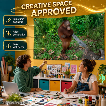 3x5 ft Funny Orangutan Meme Flag – Cute Animal Wall Banner