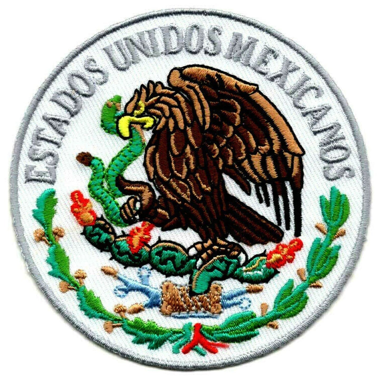 Luivu Estados Unidos Mexicanos Iron On Patch Mexico Embroidered Iron on Patch Sew On for Clothing Applique for Jackets, Hats, Backpacks Repair Patches