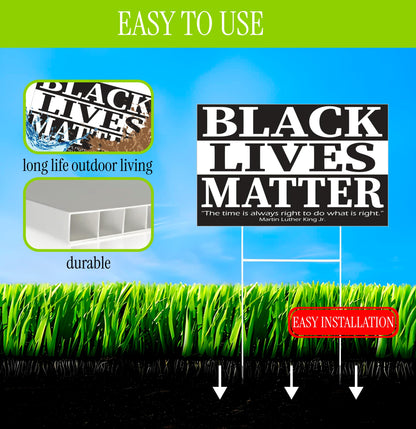 Black Lives Matter Yard Sign - In This House We Believe Yard Double sided Sign 12" x 18" inches - Corrugated Plastic with H Metal Stake