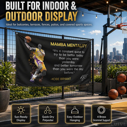 3x5 ft Kobe Mamba Mentality Flag – Basketball Motivational Banner
