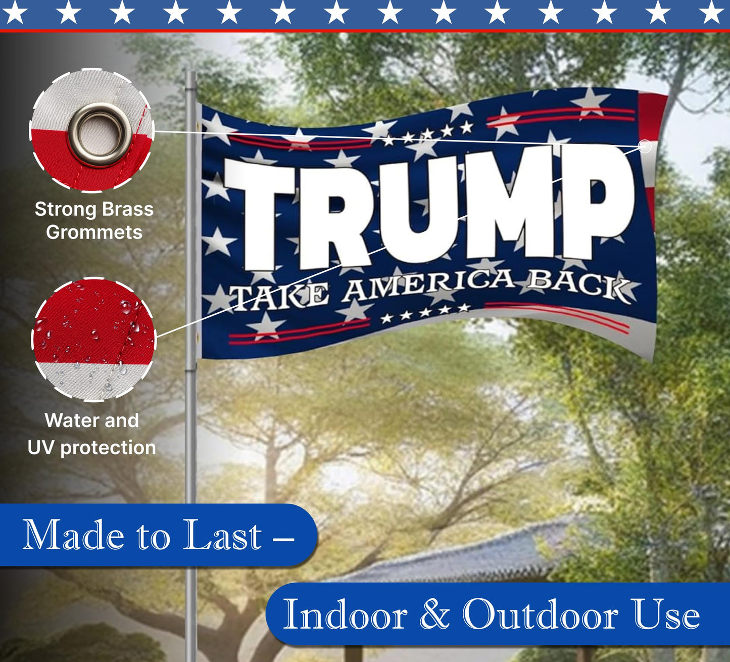 3x5 Ft 2024 Polyester Flag Take America Back - Large American President Republican Single Sided Banner with 2 Grommets - Biden Room flags