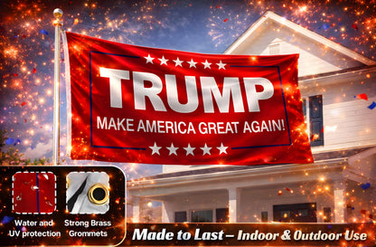 3x5 Feet Polyester Meme Flag with Quote "Make America Great Again" with 2 Brass Grommets - Double Sided Political Home Banner - Keep America Great