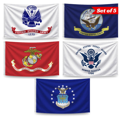 2x3 ft US Military Branches Flag Set of 5 – Includes Space Force