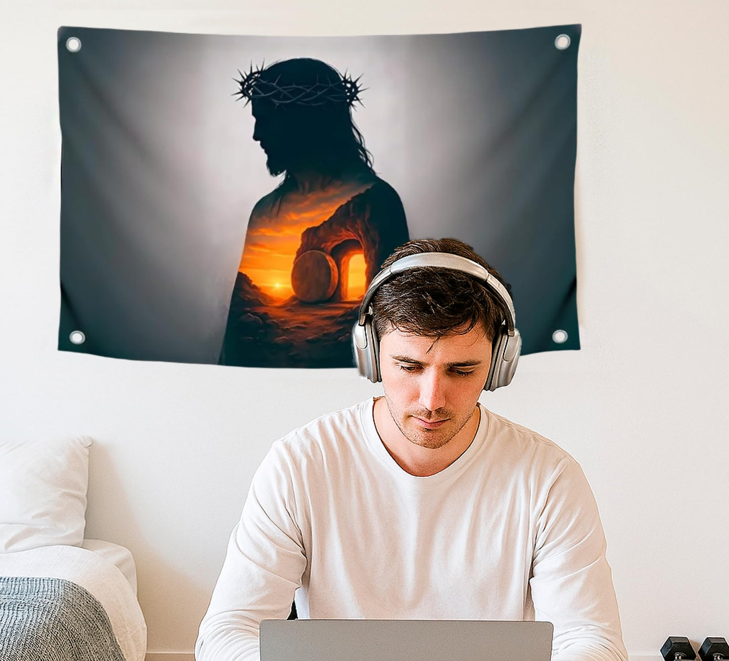 3x5 Feet Wall Flag with the Image of with Four Brass Grommets - Single Sided Cool Tapestry for College Dorm Room Decor - Polyester Cool Poster