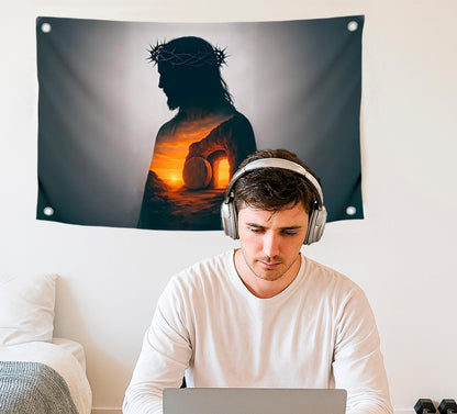 3x5 Feet Wall Flag with the Image of with Four Brass Grommets - Single Sided Cool Tapestry for College Dorm Room Decor - Polyester Cool Poster