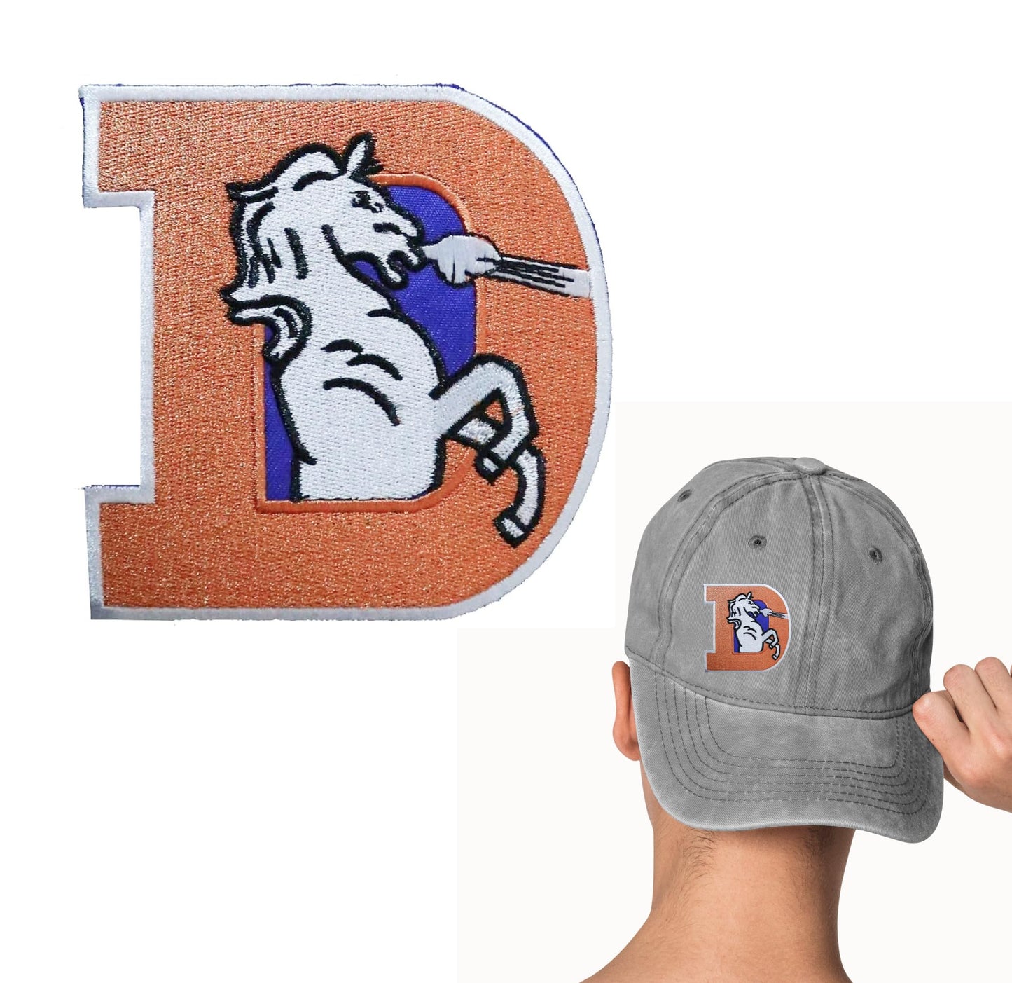 3.8"x 3.8" Sports Embroidered Patch Hot Iron - Logo Football Broncos Fans D - Vest Jacket Jeans Hoodie Backpack Patcha Hot Iron On/sew on Patch