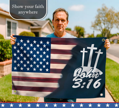 3x5 Ft American Flags Polyester with Two Brass Grommets - Faith Over Fear House Yard Decor Banner. Easter Outdoor or Indoor Flag. Flag for 4th of July