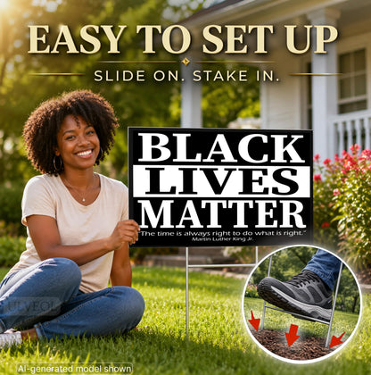 12x18 in Black Lives Matter In This House We Believe Yard Sign – Double-Sided with Stake