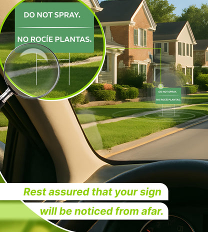 3 Pack 12x8 Inches Green Do Not Spray Plastic Sign with H-Metal Stakes - Please Stay Off My Grass Yard Sign - Neighborhood Street Caution Yard Signs