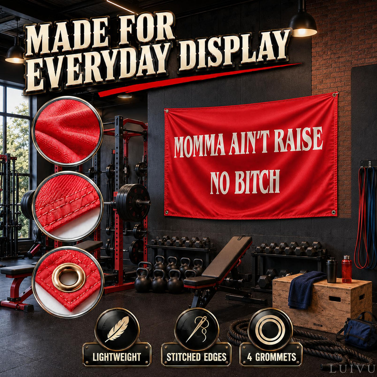 3x5 ft Momma Ain't Raise No B-itch Funny Flag – Dorm Wall Banner
