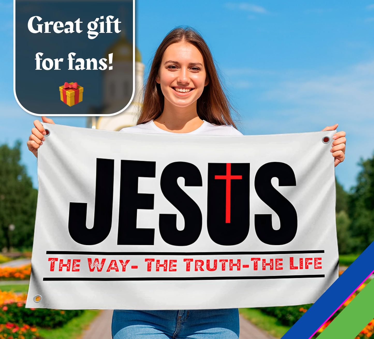3x5 Ft The Way Truth Life Polyester Flag with 4 Brass Grommets - Decorations Patriotic Flag Banner - Single Sided Bedroom Wall Decoration