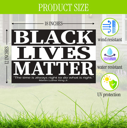 Black Lives Matter Yard Sign - In This House We Believe Yard Double sided Sign 12" x 18" inches - Corrugated Plastic with H Metal Stake