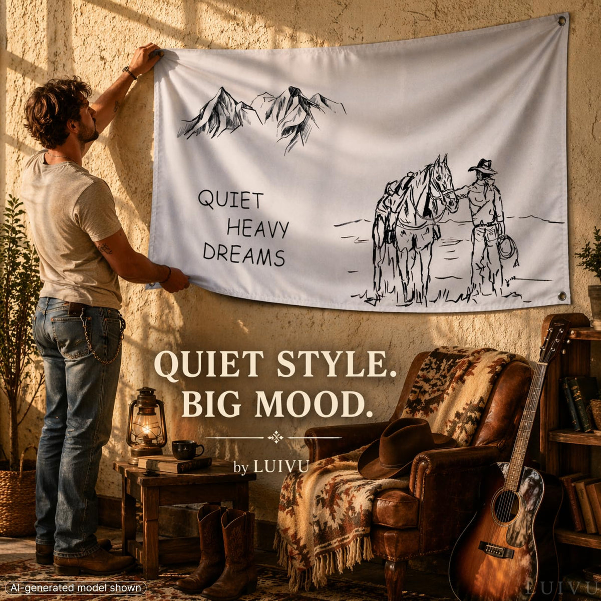 3x5 ft Quiet Heavy Dreams Flag – Music Wall Banner for Dorm & Bedroom