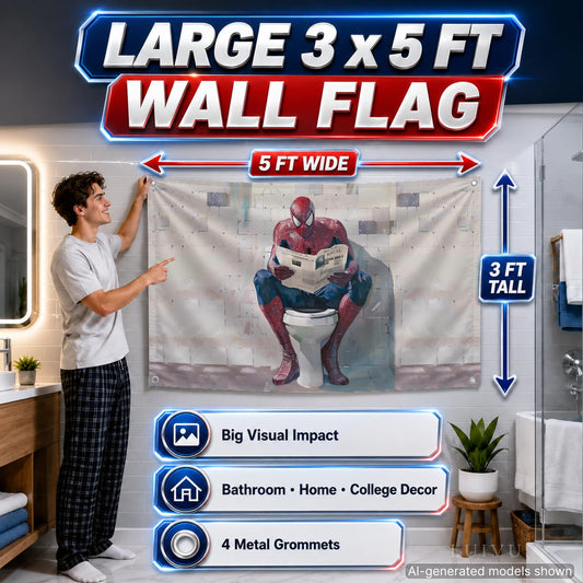 3x5 ft Spider-Man Vintage Art Flag – Bathroom & Room Wall Banner
