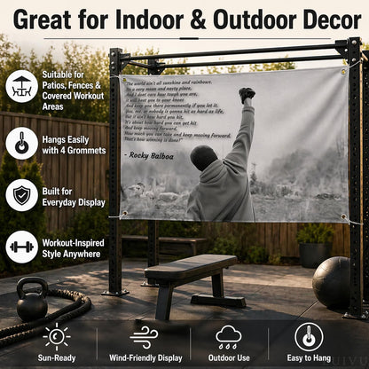3x5 ft Rocky Motivational Gym Flag – Boxing Wall Banner for Home Gym & Dorm