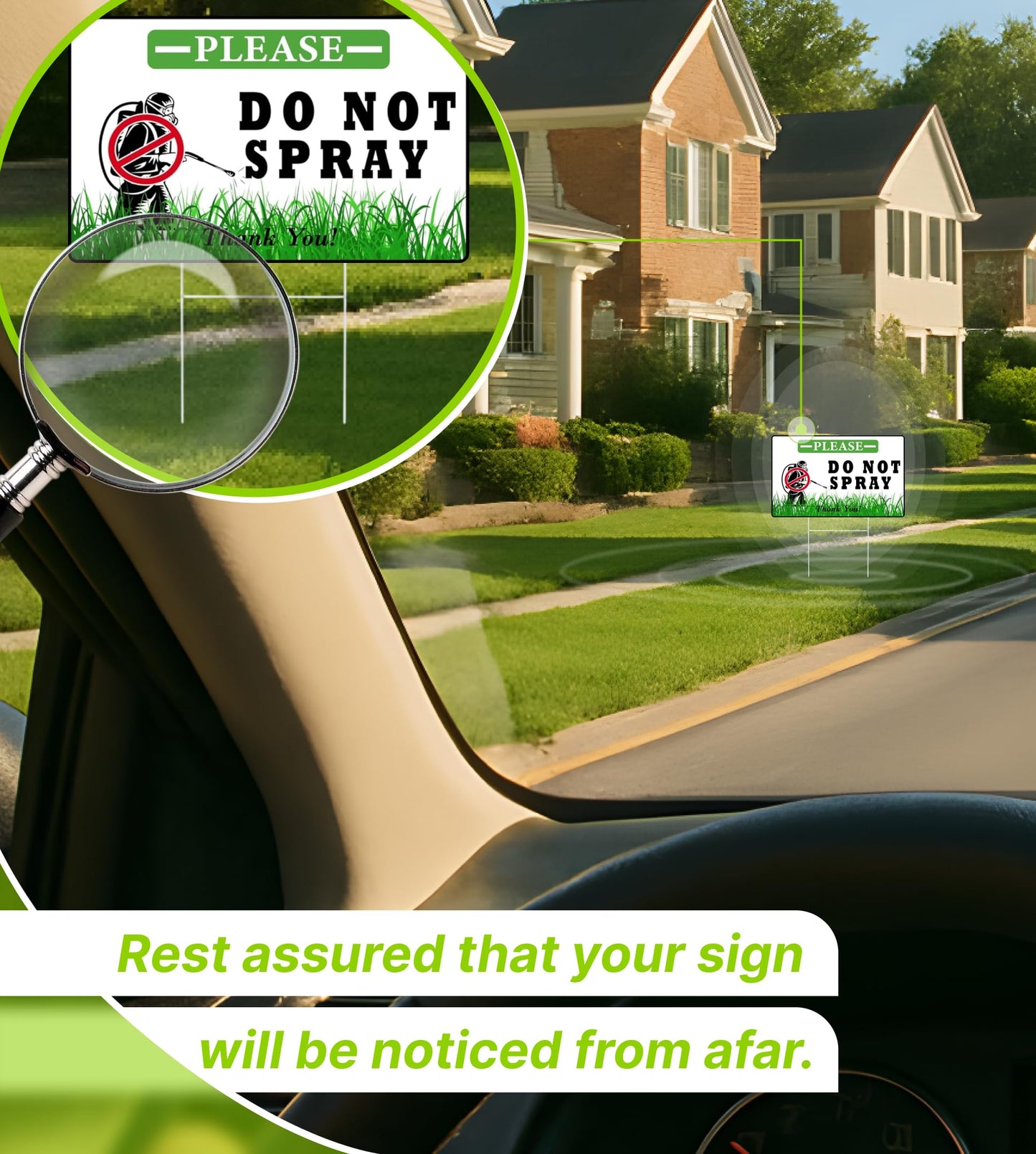 3 Pack 12x8 Inches Do Not Spray, Thank You with Metal Stakes - Plastic Double Sided Neighborhood Street Caution Yard Signs