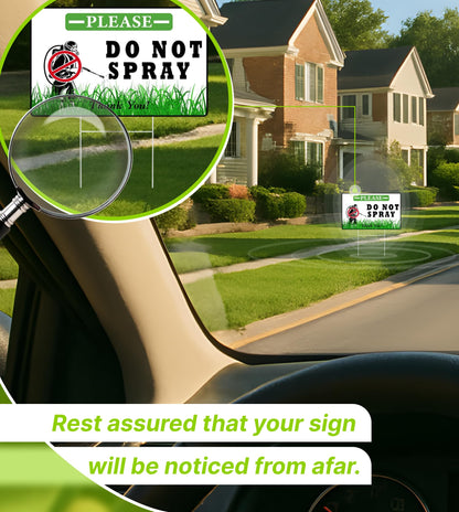 3 Pack 12x8 Inches Do Not Spray, Thank You with Metal Stakes - Plastic Double Sided Neighborhood Street Caution Yard Signs