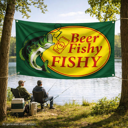 3x5 ft Beer Fishy Fishy Flag – Funny Fishing & Man Cave Banner