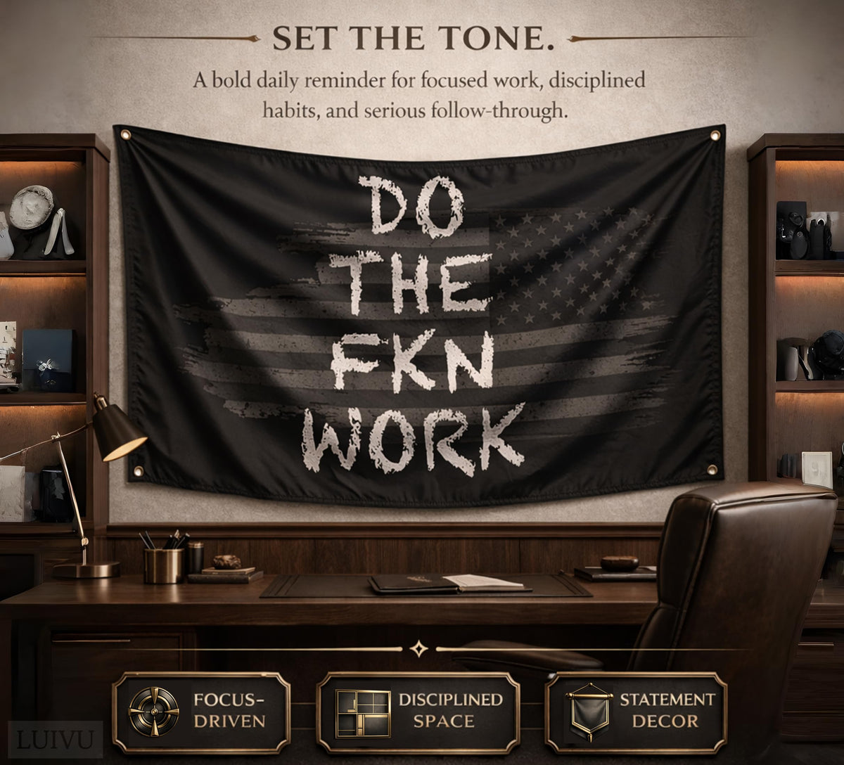 3x5 ft Do The FKN Work Motivational Flag – Office & Home Gym Banner