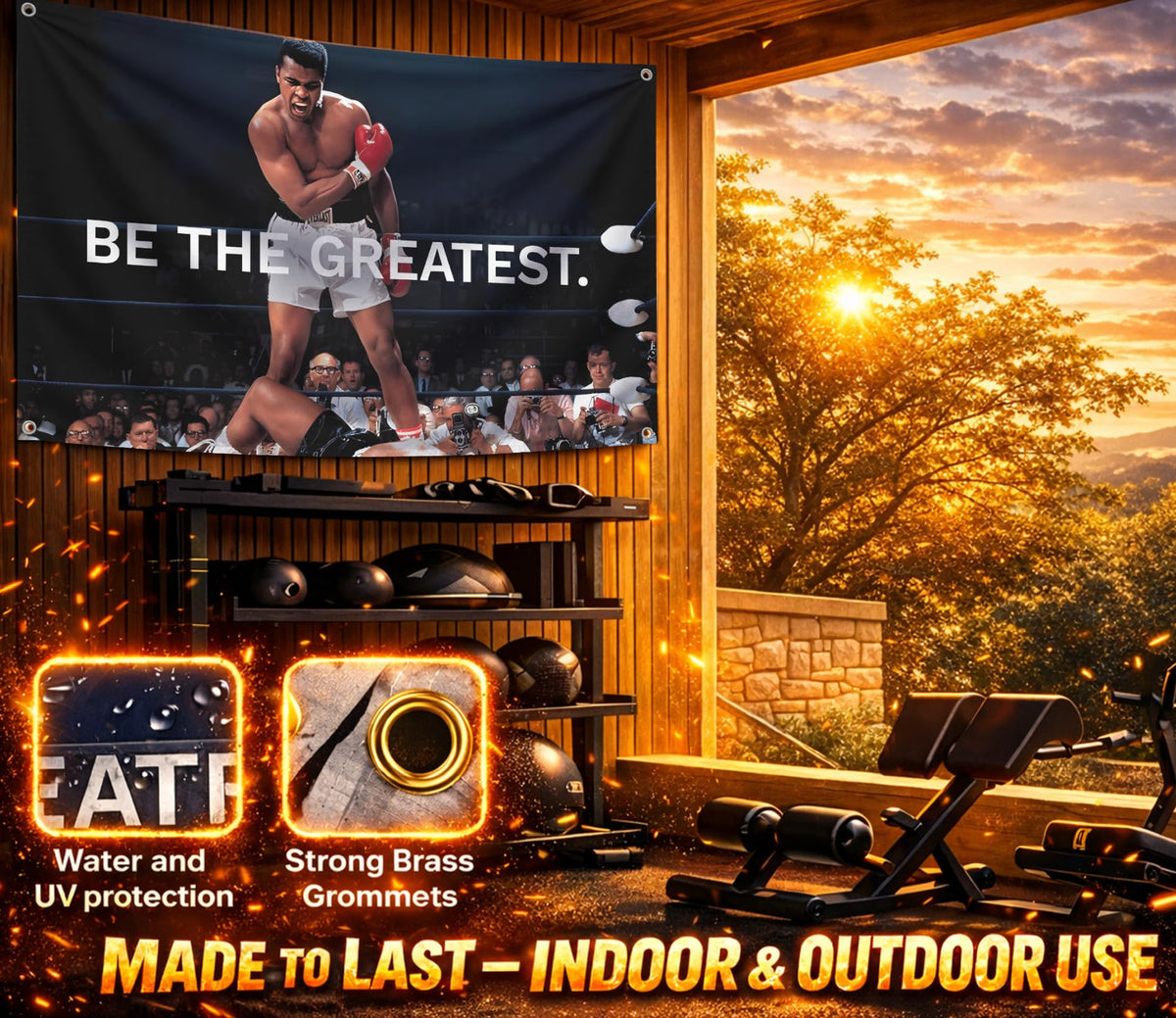 3x5 ft Boxing & MMA Motivational Flag – "Be the Greatest" or "Take Over"