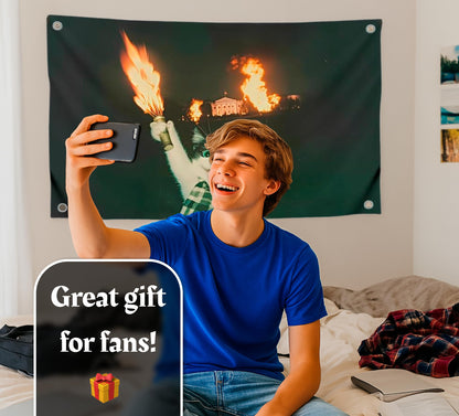 3x5 Feet Cool Flags Banners for Room Guys and Girls with Four Brass Grommets - Single Sided Meme Tapestry Flag with Cat - Polyester Poster for Bedroom