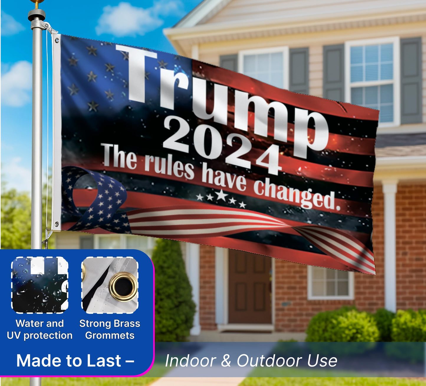 3x5 Ft 2024 Polyester Flag Take America Back - Large American President Republican Banner with 2 Grommets - Donald Room Single Sided Flags