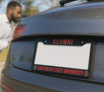 6x12.25 Inch Funny License Plate Frame for US Standard SAN Diego State University - Alumni Text License Plate Frame Stainless Steel for Front