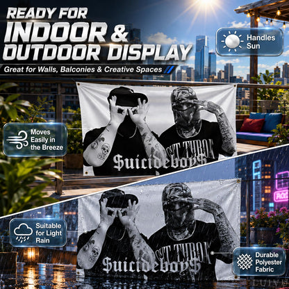 3x5 ft Suicide Music Boys Flag – Bedroom & Dorm Wall Banner