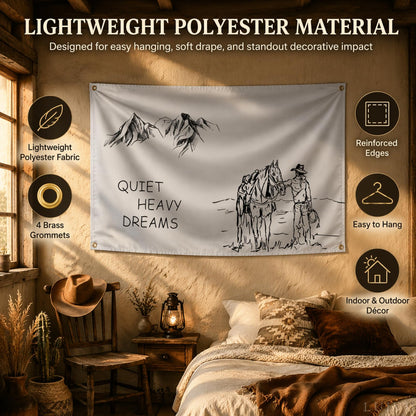 3x5 ft Quiet Heavy Dreams Flag – Music Wall Banner for Dorm & Bedroom
