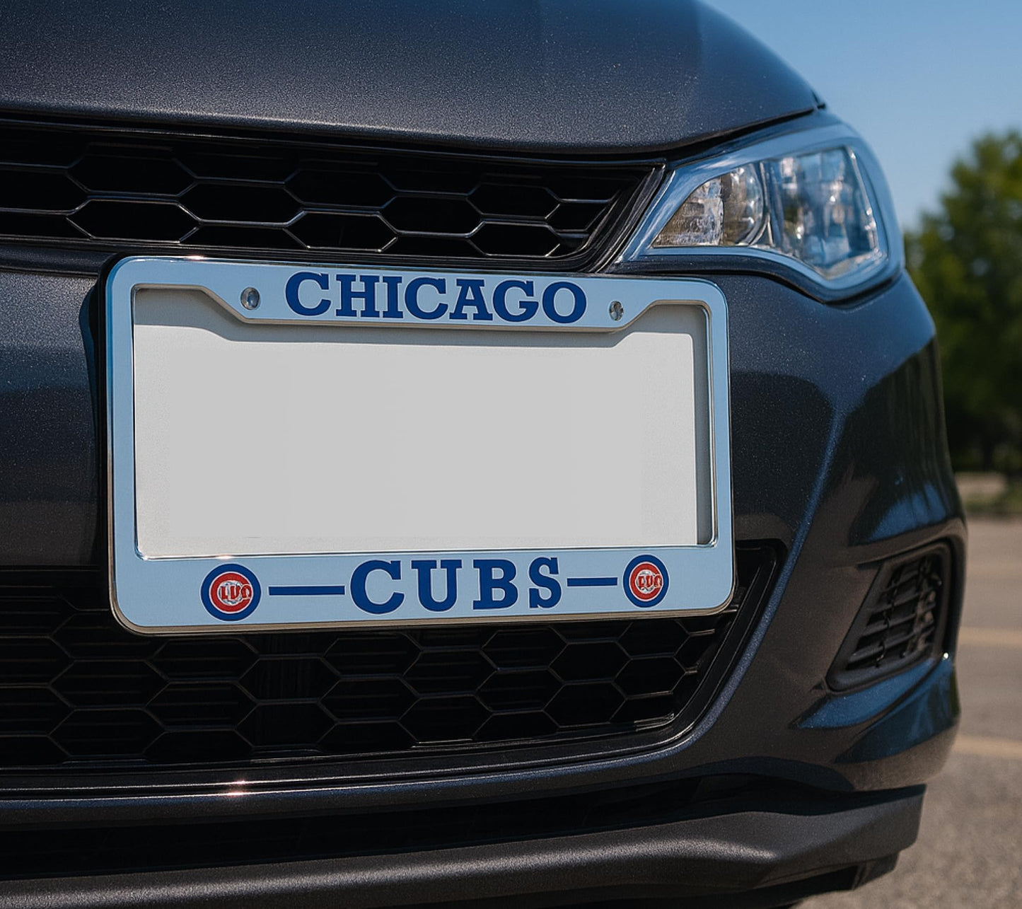 12.4x6.4 Inch License Plate Frames with 2 Holes and Screws - License Plate Frame Chicago for Car - Stainless Steel Frame for Front and Rear