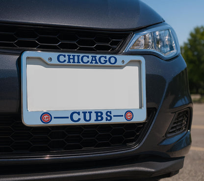12.4x6.4 Inch License Plate Frames with 2 Holes and Screws - License Plate Frame Chicago for Car - Stainless Steel Frame for Front and Rear