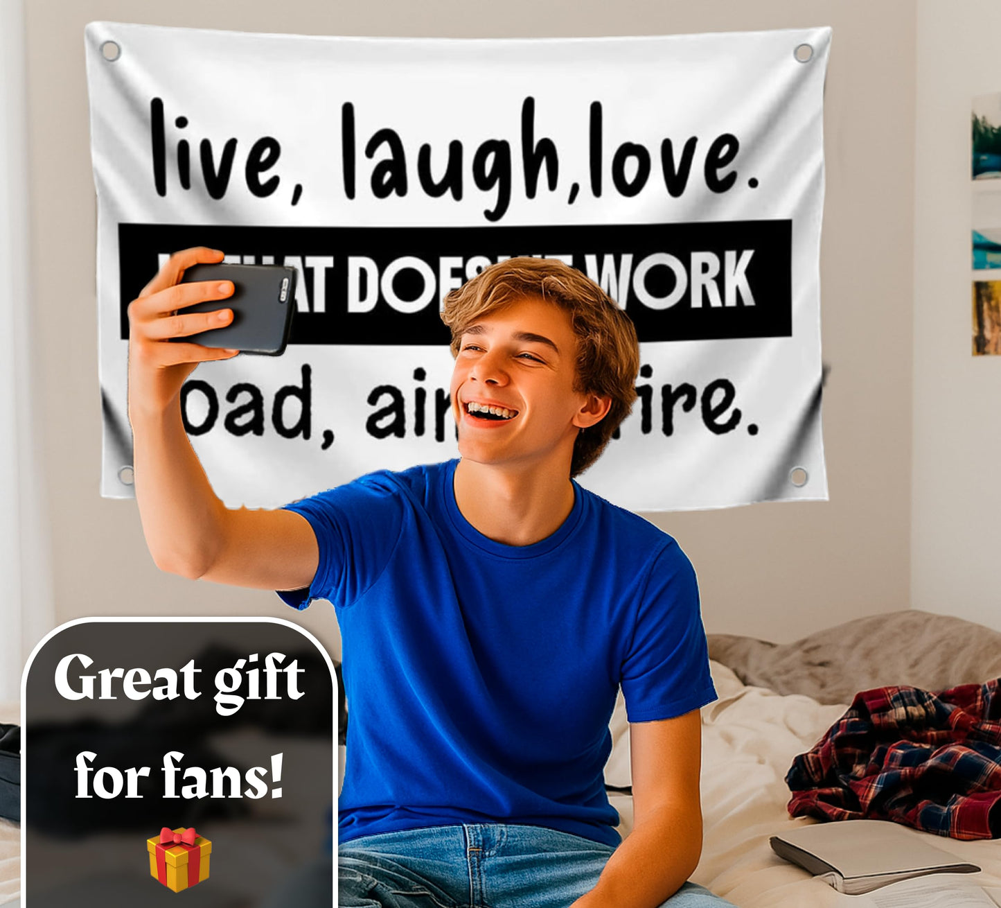 3x5 Feet Meme Flag with Quote "If That Doesn't Work" with Four Brass Grommets - Single Sided College Dorm Posters for Guys Decoration