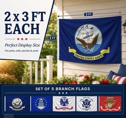 2x3 ft US Military Branches Flag Set of 5 – Includes Space Force