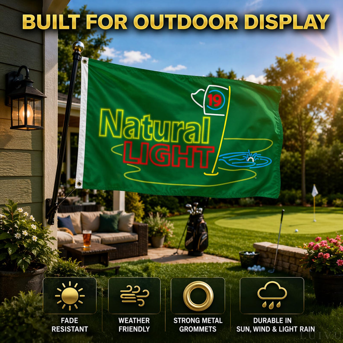 3x5 ft 19th Hole Beer Flag – Man Cave & Golf Bar Banner