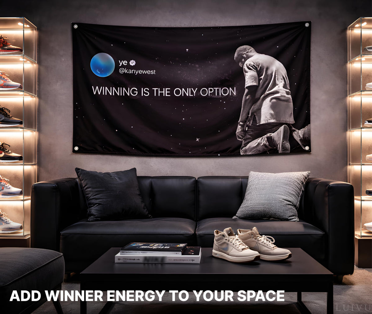 3x5 ft Winning Is The Only Option Motivational Flag – Wall Banner for Office, Gym & Dorm