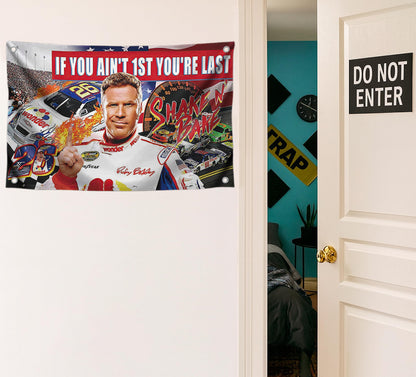 If You Ain't 1st First You're Last Polyester Flag 3x5 Feet with 4 Grommets. Bobby Cool Single Sided Tapestry Man Cave Wall Decor for College Dorm Room