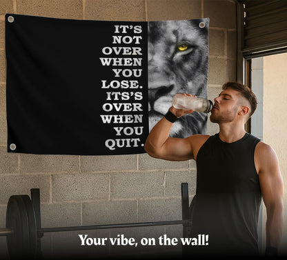 3x5 Feet Motivational Lion Wall Art with Four Brass Grommets - Cool Motivational Inspirational Poster for Men and Women