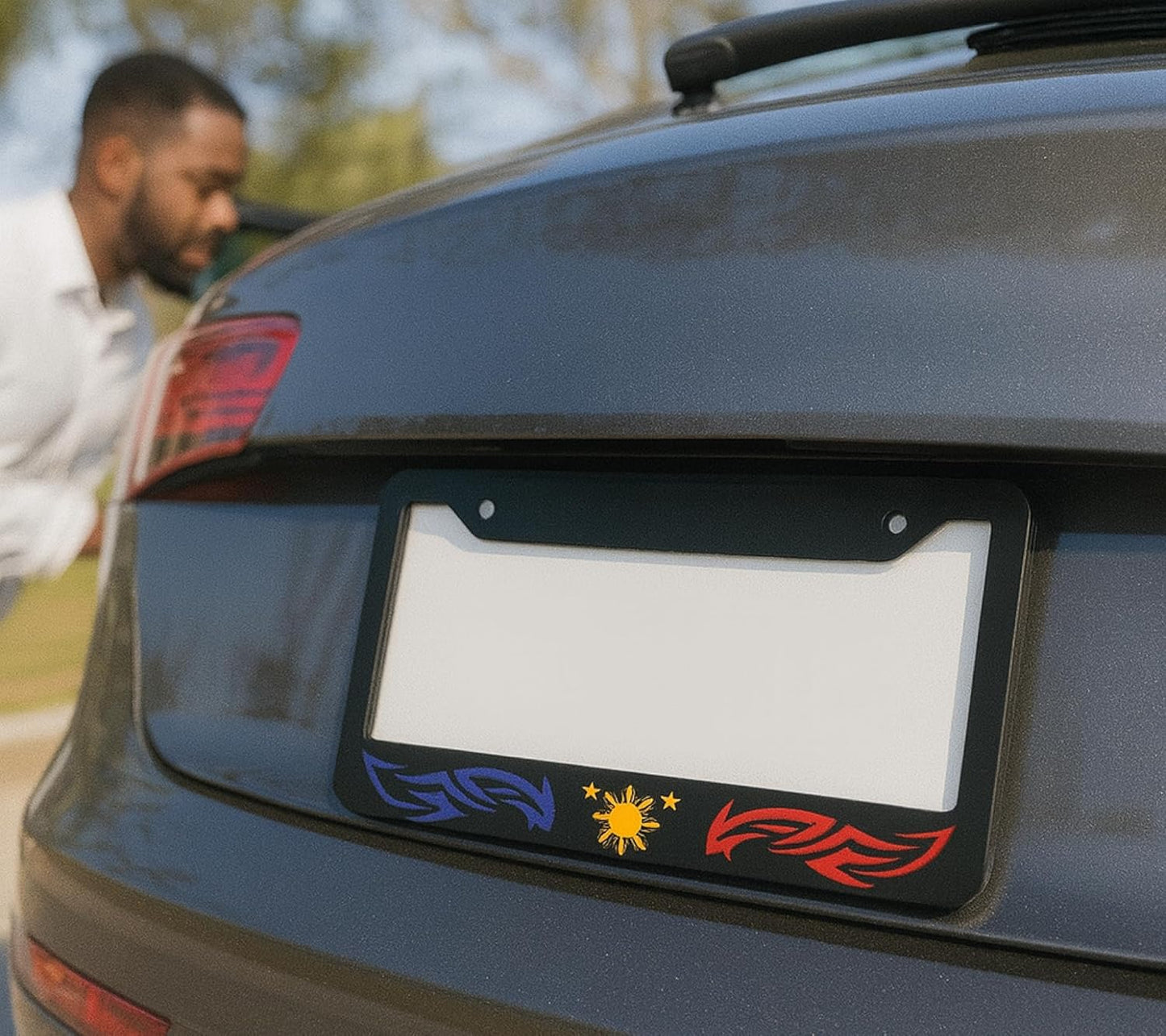 6x12.25 Inch License Plate Frame Philippines Star Tribal - Auto Parts License Plate Frame Decorative