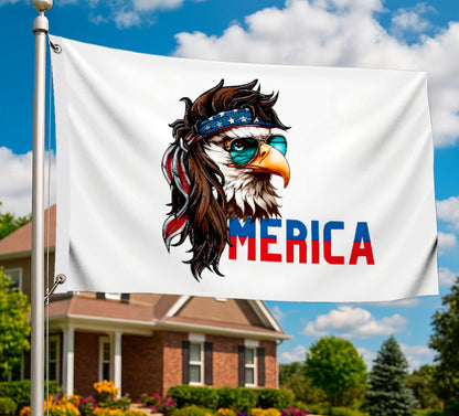 3x5 Feet American Bald Eagle Merica Polyester Flags with 2 Grommets - 4th of July American Funny Single Sided Banner - Americans Eagle Flag