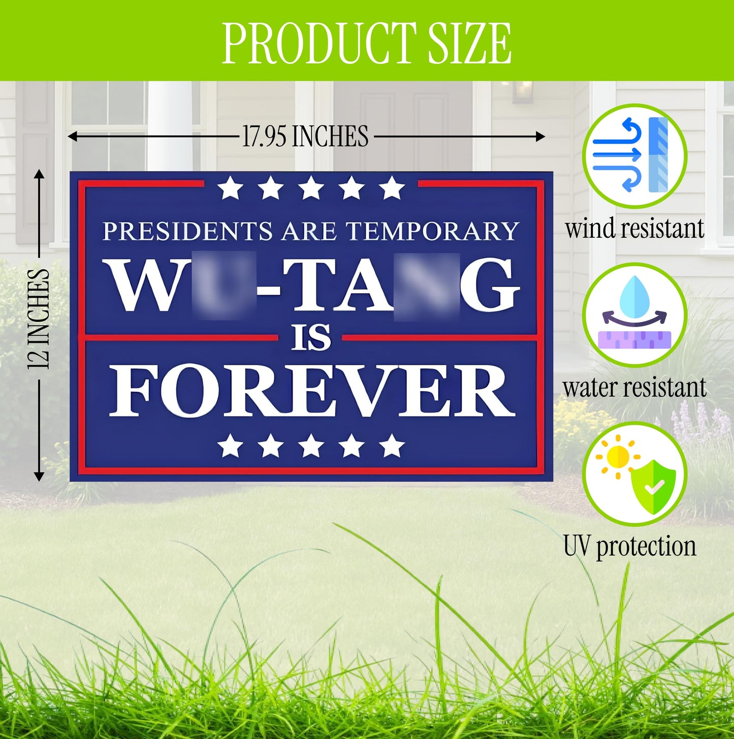 12x17.95 Inches Forever Presidents are Temporary Sign with Metal Stakes - President Plastic Outdoor Yard Signs - American Presidents is Forever