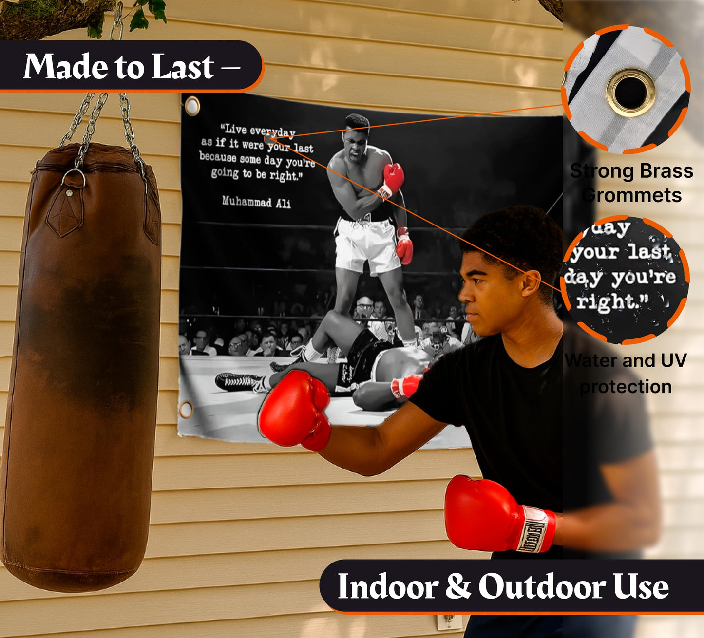 Male Ali Flag 3x5 with 4 Grommets - Indoor Polyester Single Sided Flags Boxing for Teens - Gym Sign Decor Inspiration - Muhammad Motiv Wall Art Home