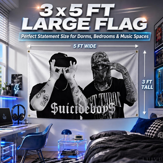3x5 ft Suicide Music Boys Flag – Bedroom & Dorm Wall Banner