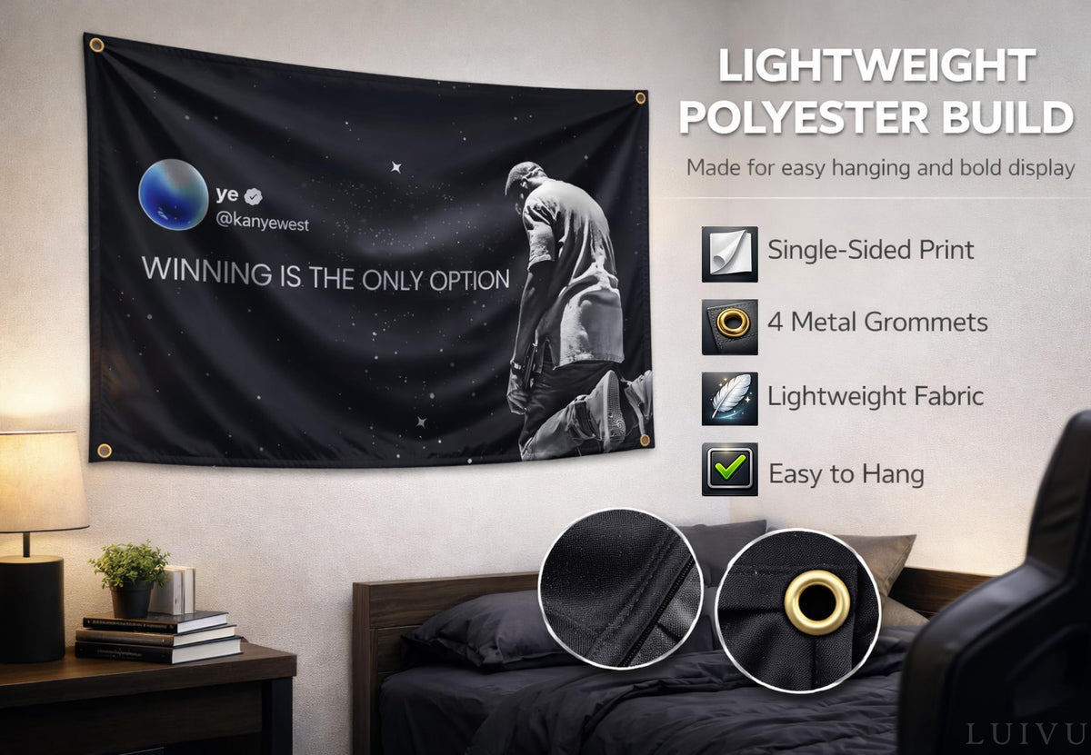 3x5 ft Winning Is The Only Option Motivational Flag – Wall Banner for Office, Gym & Dorm