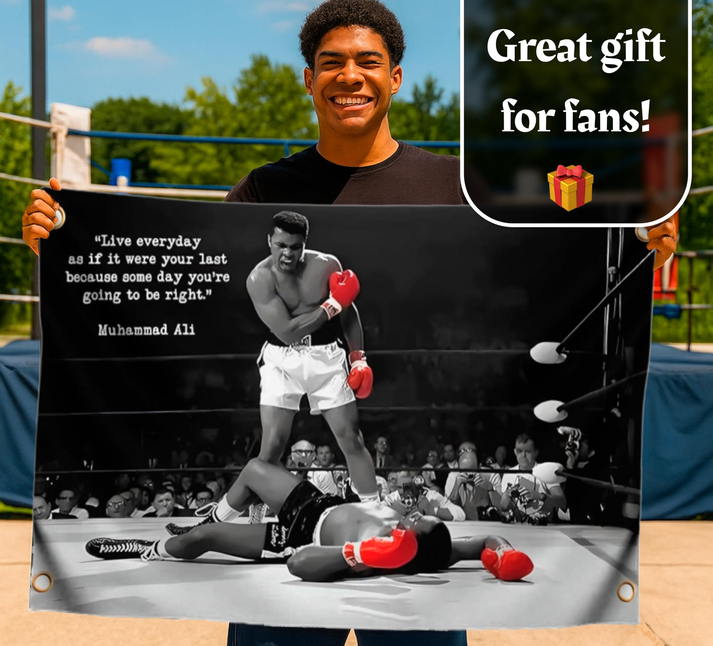 Male Ali Flag 3x5 with 4 Grommets - Indoor Polyester Single Sided Flags Boxing for Teens - Gym Sign Decor Inspiration - Muhammad Motiv Wall Art Home