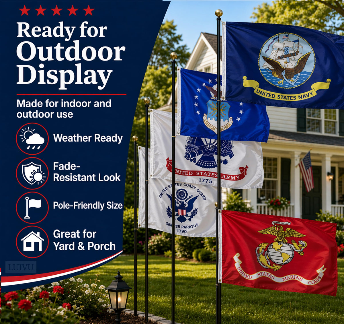 2x3 ft US Military Branches Flag Set of 5 – Includes Space Force