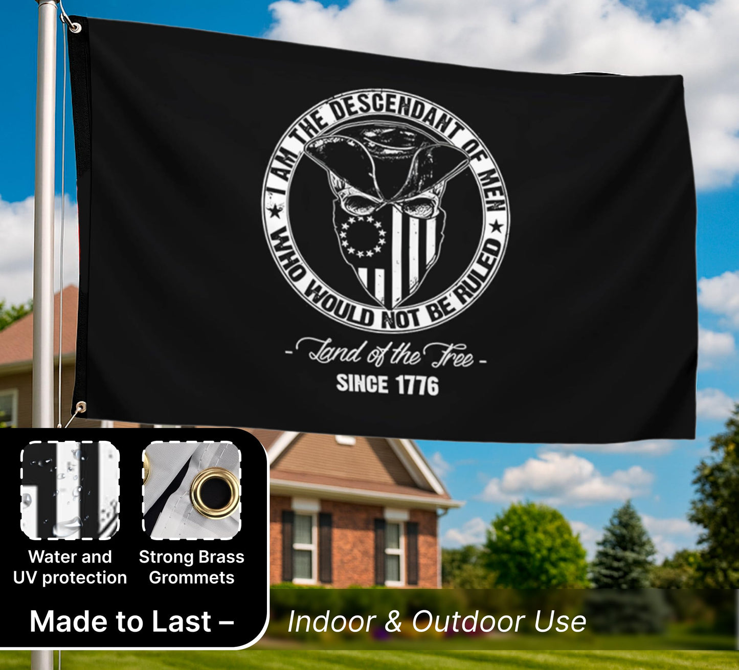 3x5 Ft Single Sided Polyester Flag with 2 Grommets - Proud American Infidel in God We Trust - American Banner for Outside - Political Flags Republican